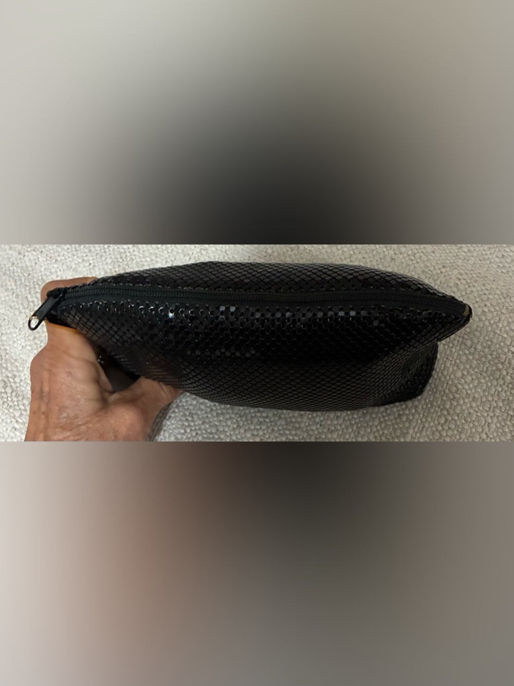 Whiting & Davis EUC Vintage Black Sequin Clutch Pouch -rhinestones. . - Picture 5 of 12